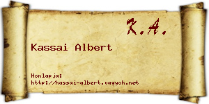 Kassai Albert névjegykártya