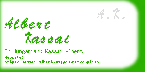 albert kassai business card